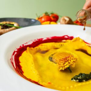 Raviolone de Ricota de Búfala e Castanhas