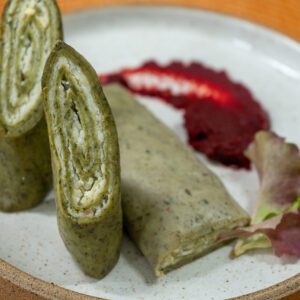 Canelone Verde de Espinafre e Três Queijos