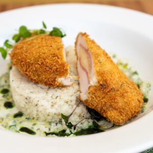 Supreme de Frango em Crosta de Parmesão