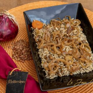 MIJADRA (ARROZ COM LENTILHA E CEBOLA CARAMELIZADA)