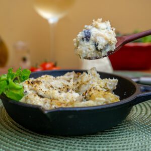 Creme de Bacalhau ao Queijo Gratinado