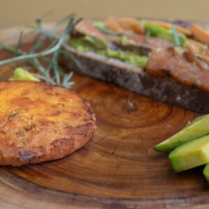 Duo Hambúrguer de Salmão e Tartine de Salmão