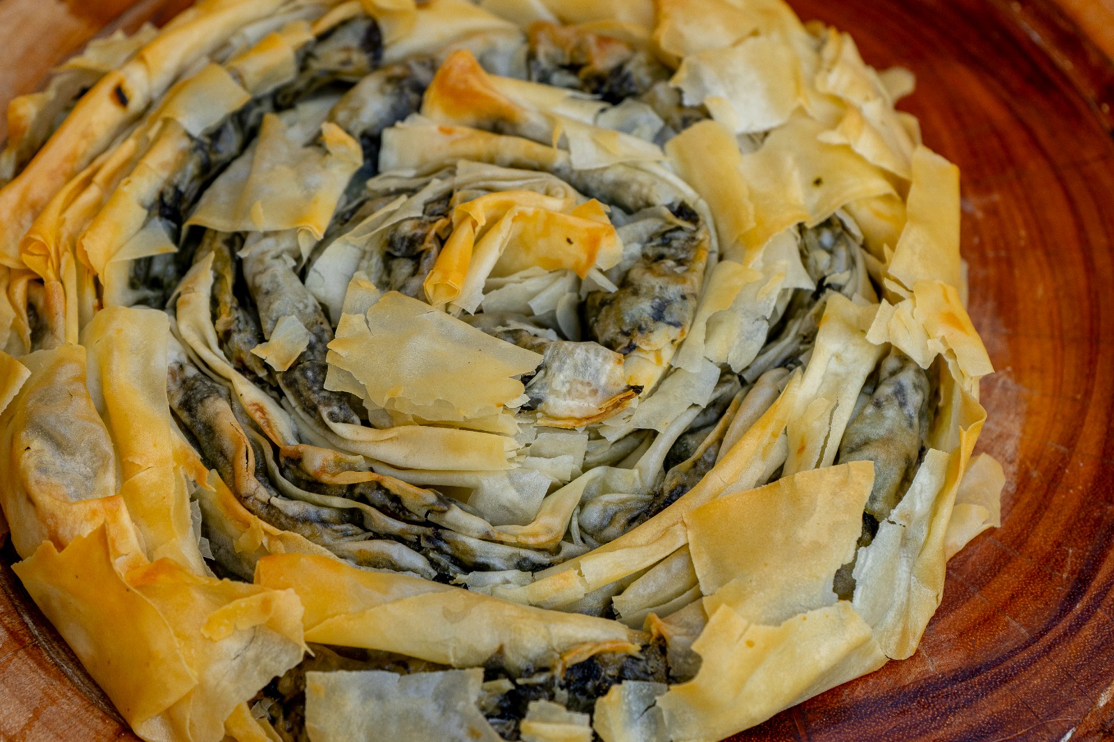 Spanakopitas em Massa Filo de Espinafre, Queijo Feta de Ovelha
