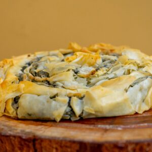 Spanakopitas em Massa Filo de Espinafre, Queijo Feta de Ovelha